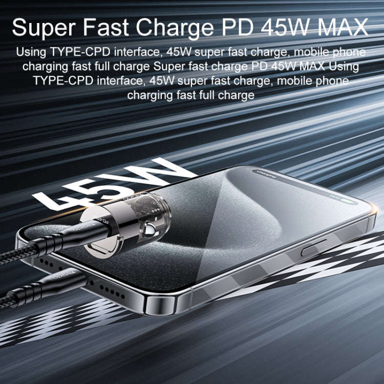 Yesido Y67 PD45W Single USB-C / Type-C Zinc Alloy Mini Car Charger(Metal Grey)