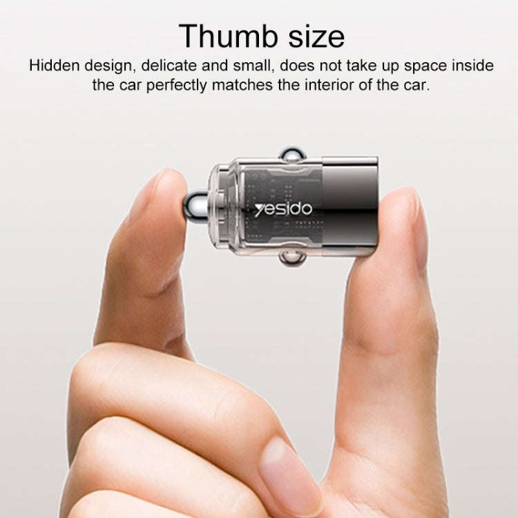 Yesido Y67 PD45W Single USB-C / Type-C Zinc Alloy Mini Car Charger(Metal Grey)