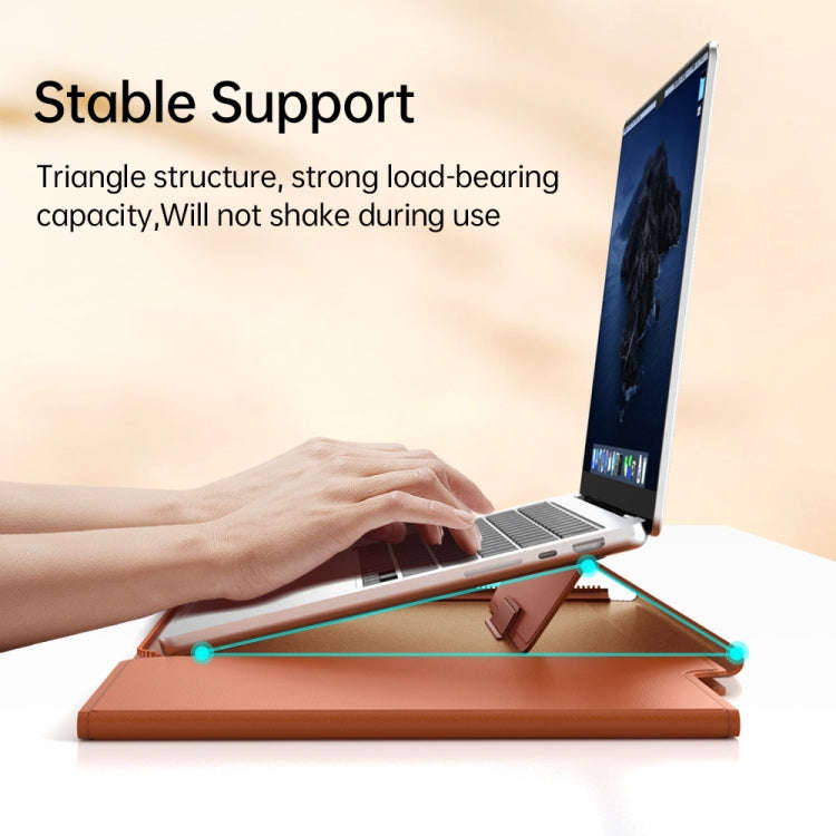 Multifunctional Laptop PU Magnetic Stand Split Liner Bag with Mouse Pad Function, Size:13-14 inch...
