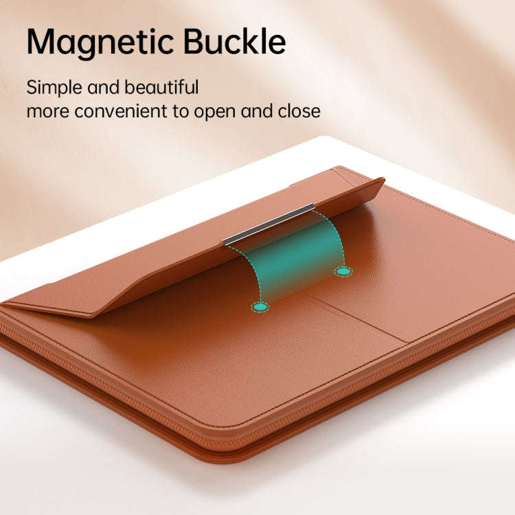 Multifunctional Laptop PU Magnetic Stand Split Liner Bag with Mouse Pad Function, Size:13-14 inch...