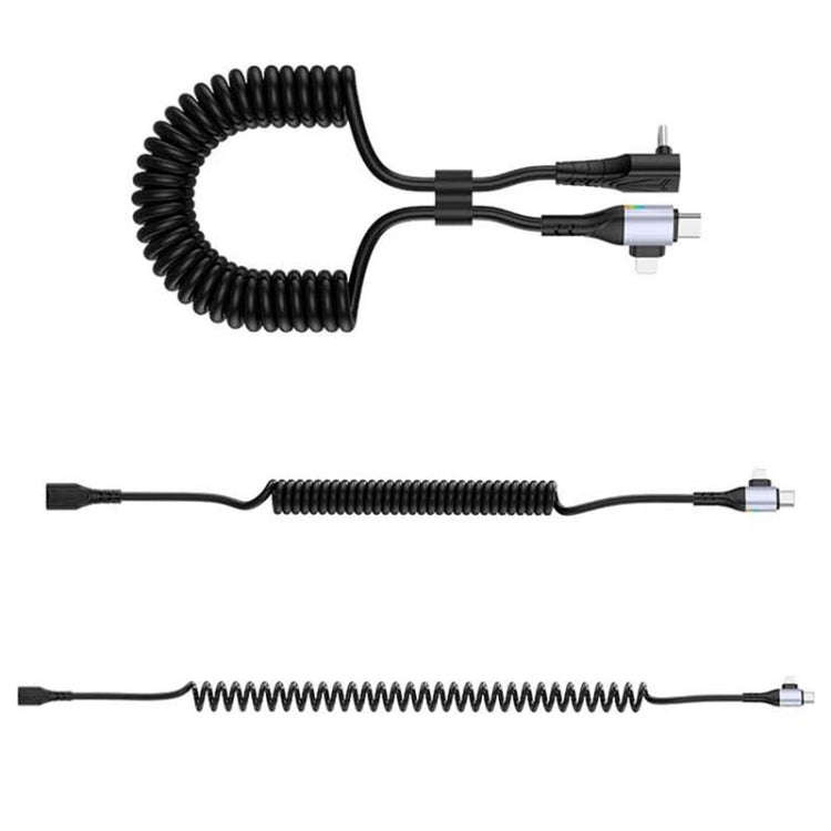 For LeadingIdeal L9 / L8 / L7 / L6 PD65W Type-C Elbow to Type-C, 8 Pin Spring Charging Cable(Brown)