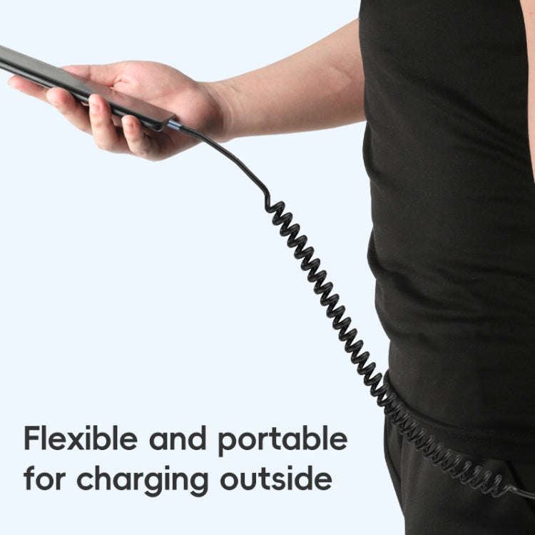 For LeadingIdeal L9 / L8 / L7 / L6 PD65W Type-C Elbow to Type-C, 8 Pin Spring Charging Cable(Brown)