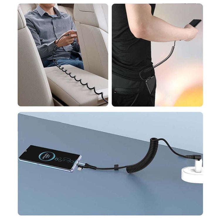 For LeadingIdeal L9 / L8 / L7 / L6 PD65W Type-C Elbow to Type-C, 8 Pin Spring Charging Cable(Brown)