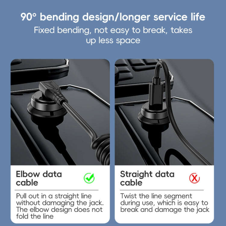 For LeadingIdeal L9 / L8 / L7 / L6 PD65W Type-C Elbow to Type-C, 8 Pin Spring Charging Cable(Brown)