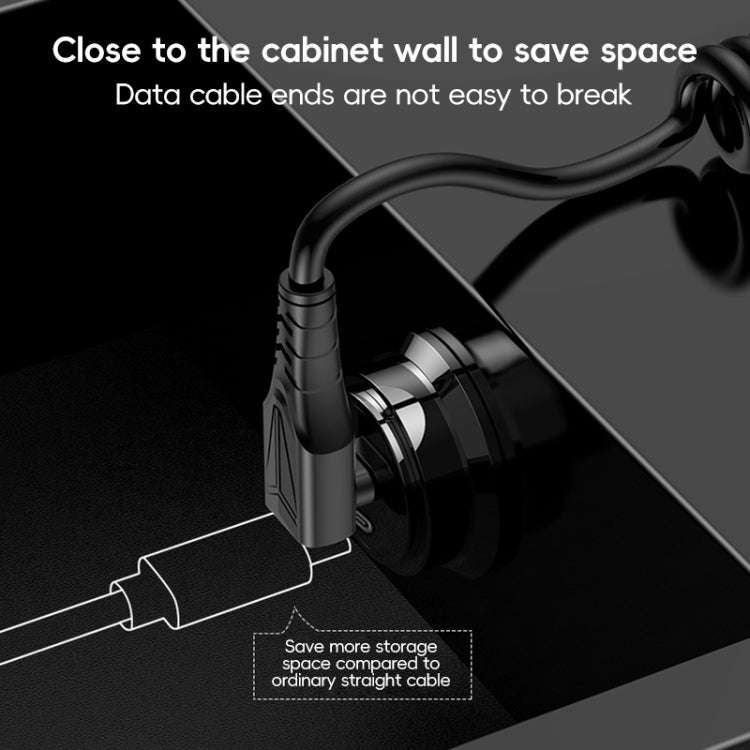 For LeadingIdeal L9 / L8 / L7 / L6 PD65W Type-C Elbow to Type-C, 8 Pin Spring Charging Cable(Black)