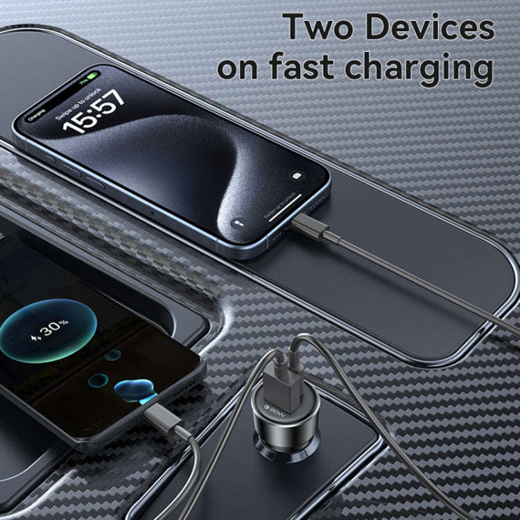 Yesido Y64 PD30W Type-C + QC20W USB Super Fast Car Charger(Black)
