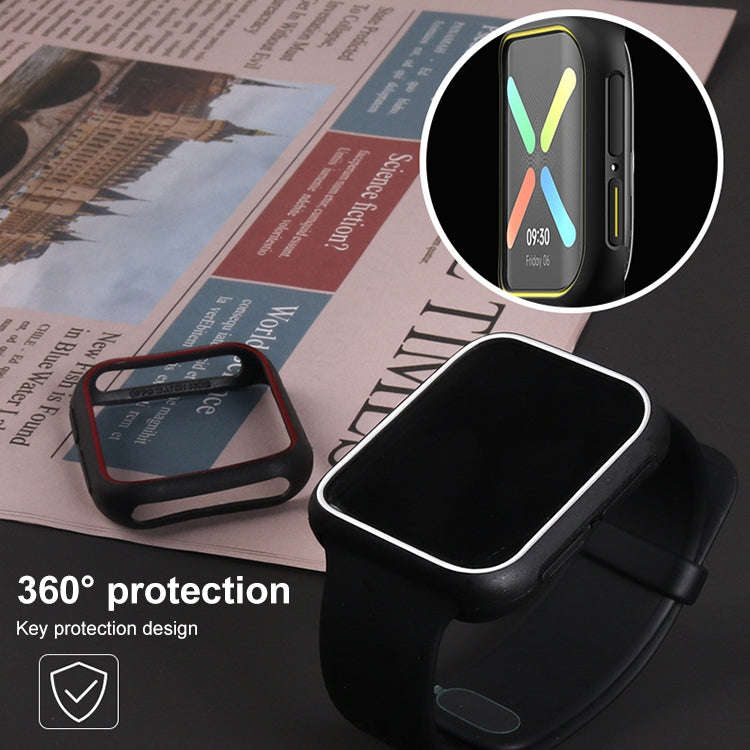 For OPPO Watch 46mm Smart Watch TPU Protective Case, Color:Black+Yellow