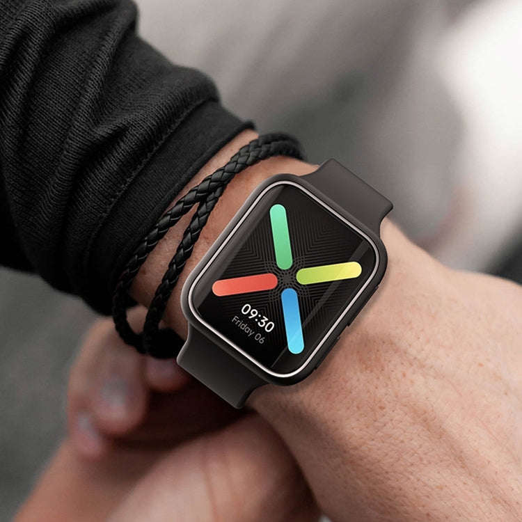 For OPPO Watch 46mm Smart Watch TPU Protective Case, Color:Black+Yellow