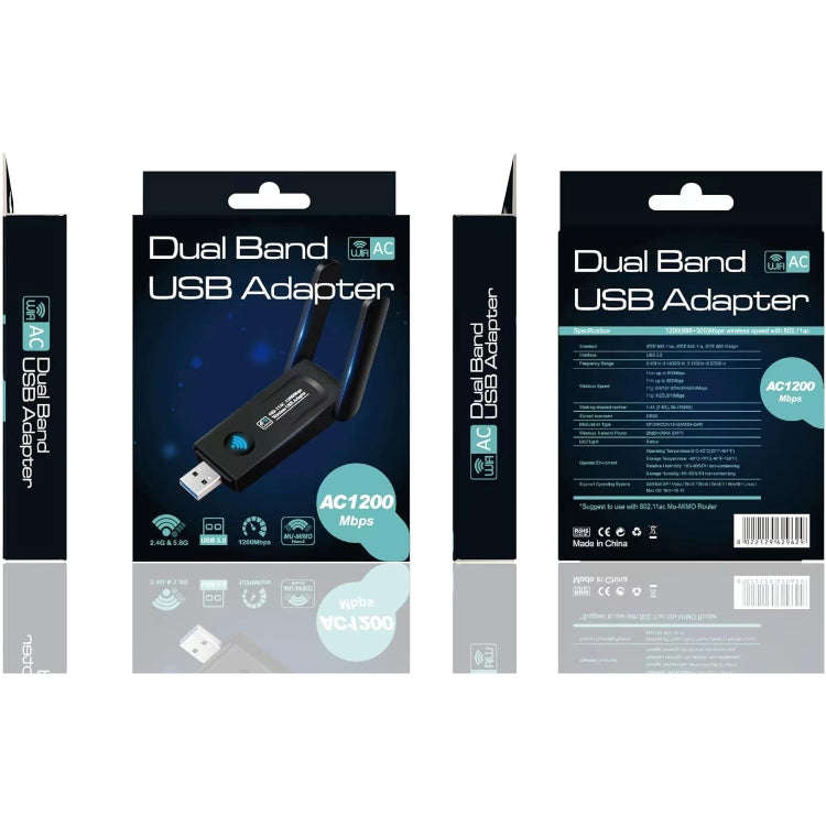 RE-1202 1200Mbps Dual Band Wireless Network Card WiFi USB3.0 Adapter Transmitter Receiver