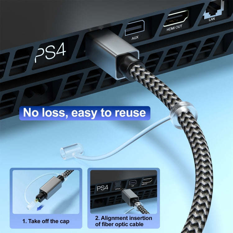 OD5.0mm Toslink Male to Male Digital Optical Audio Cable, Length:1m