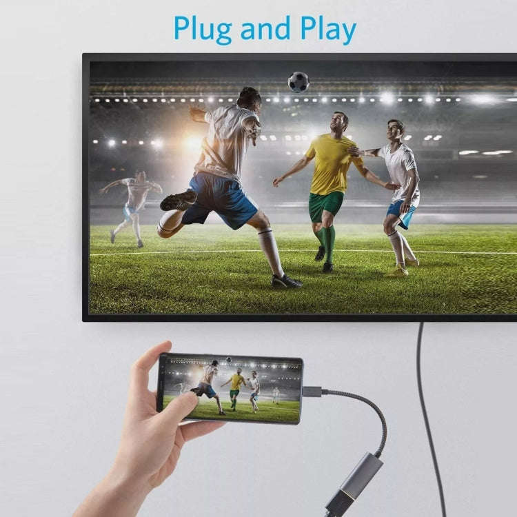 Type-C to HDMI 4K HD Projection Conversion Cable(Grey)