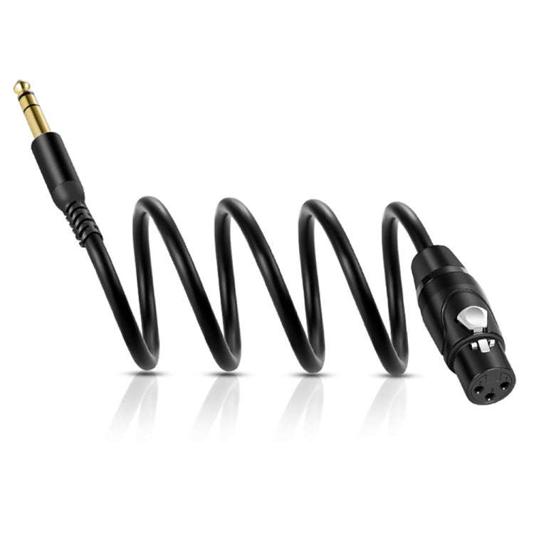 6.35mm to XRL Canon Female Dual Channel Microphone Audio Cable, Length:5m(Black)