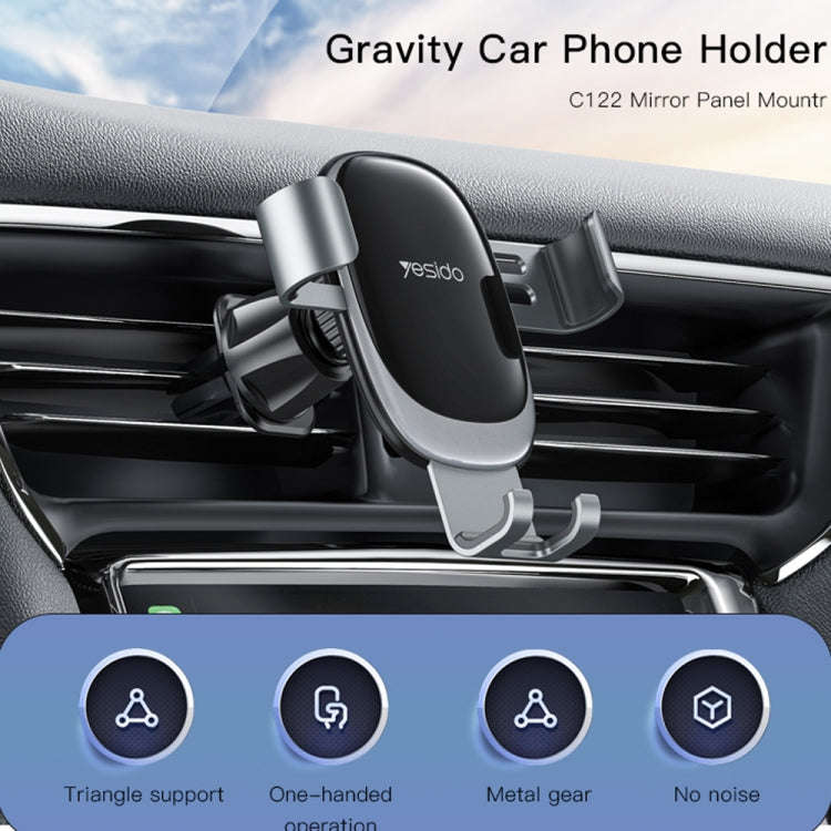 Yesido C122 Car Air Outlet Gravity Clamp Arm Mobile Phone Holder(Black)
