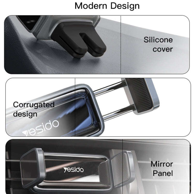 Yesido C124 Car Air Outlet Mini Clamp Mobile Phone Holder(Black)