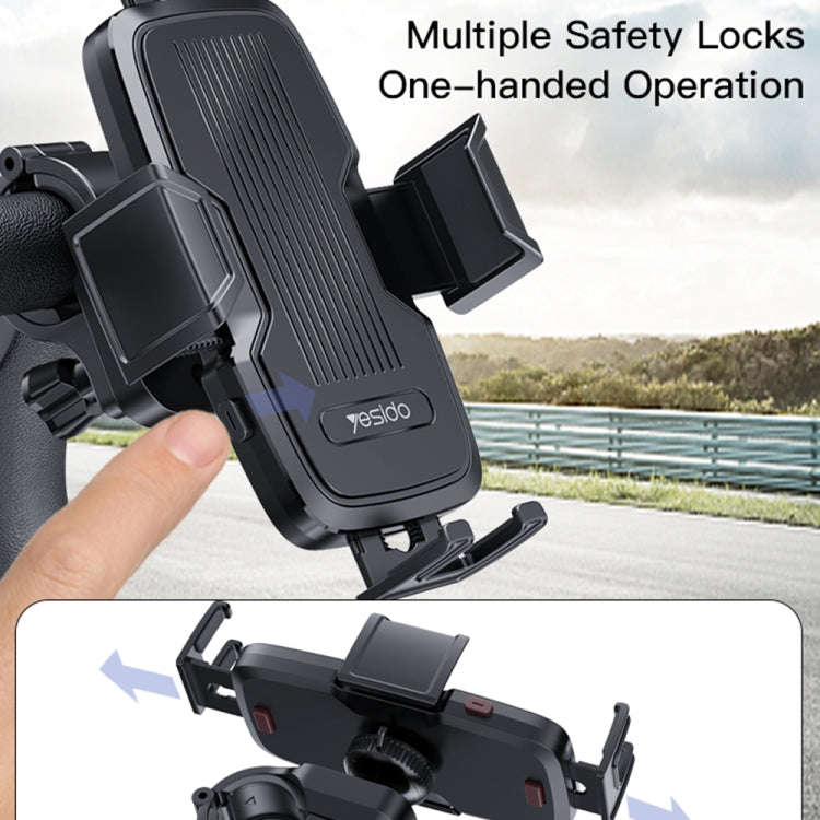 Yesido C127 Dual Side Adjustable Bicycle Handle Phone Holder(Black)