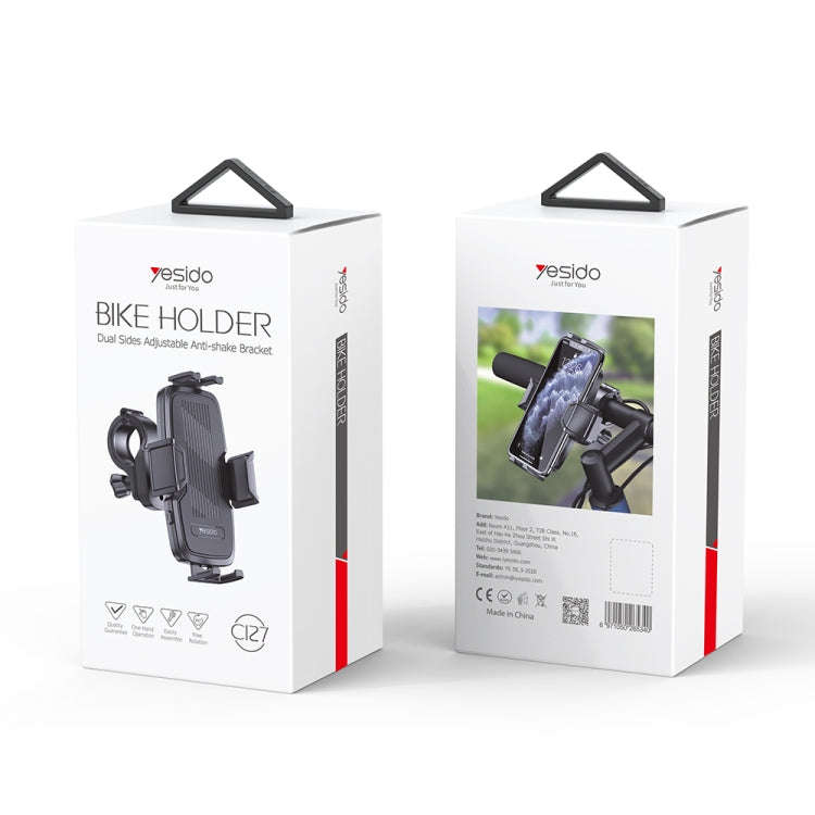 Yesido C127 Dual Side Adjustable Bicycle Handle Phone Holder(Black)