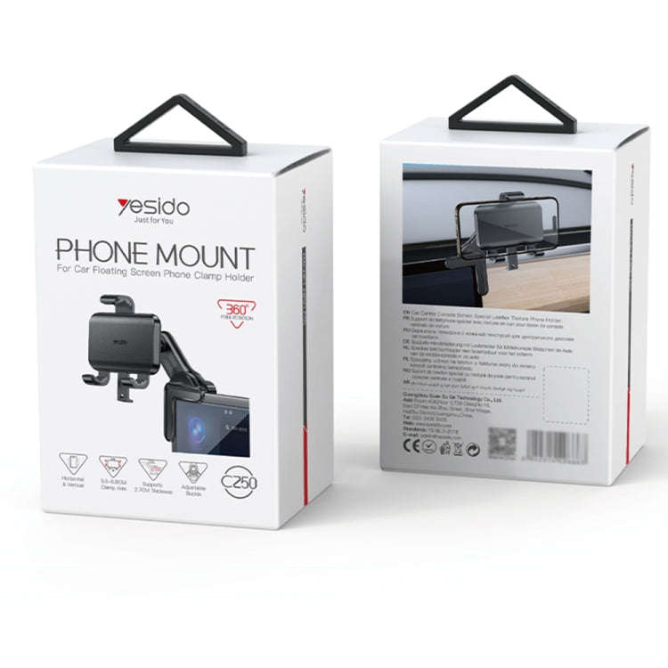 Yesido C250 Phone Clamp Holder For Car Floating Screen(Black)