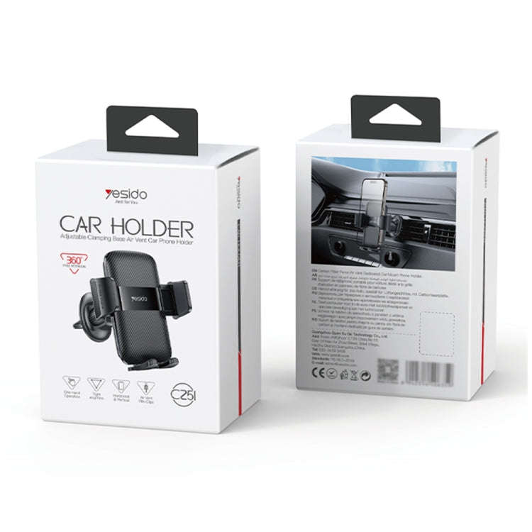 Yesido C251 Car Air Outlet Gravity Clamp Mobile Phone Holder(Black)