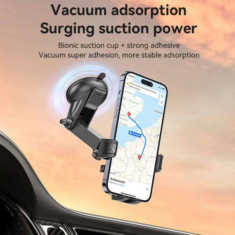 Yesido C267 Suction Cup Gravity Clamp Car Phone Holder(Black)