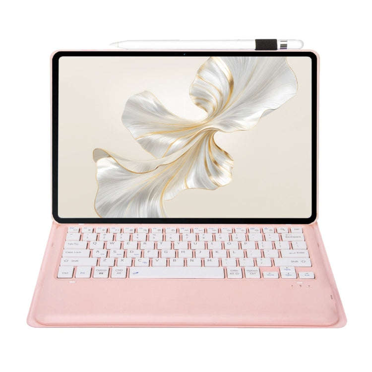 For Huawei MatePad Pro 12.2 Ultra-thin Detachable Bluetooth Keyboard Leather Tablet Case(Pink White)