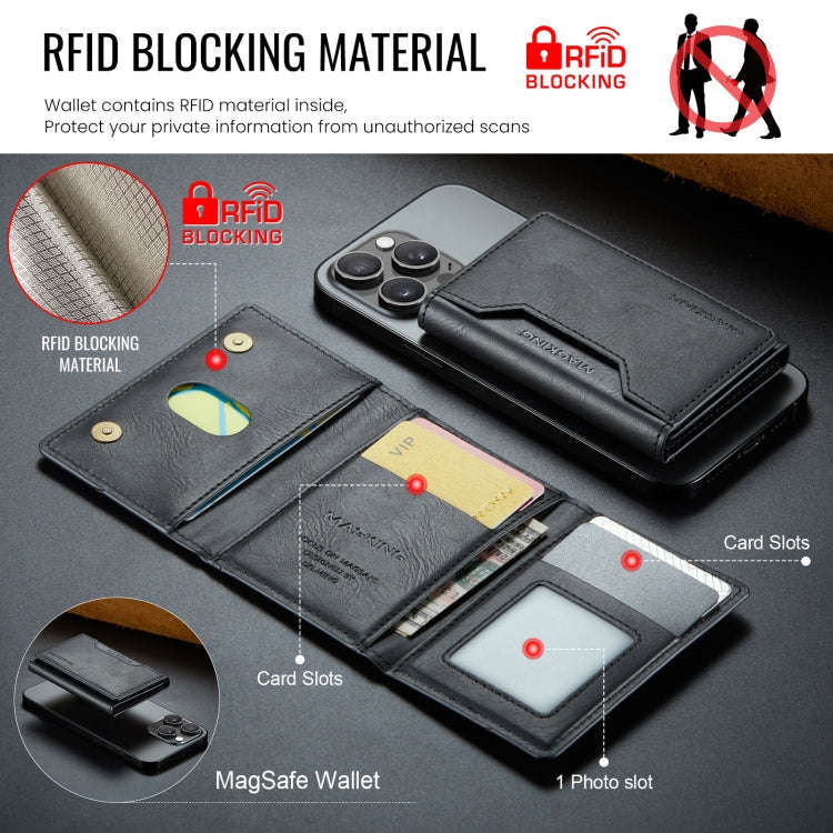 DG.MING MAGKING-K2 Series MagSafe RFID Card Bag(Black)