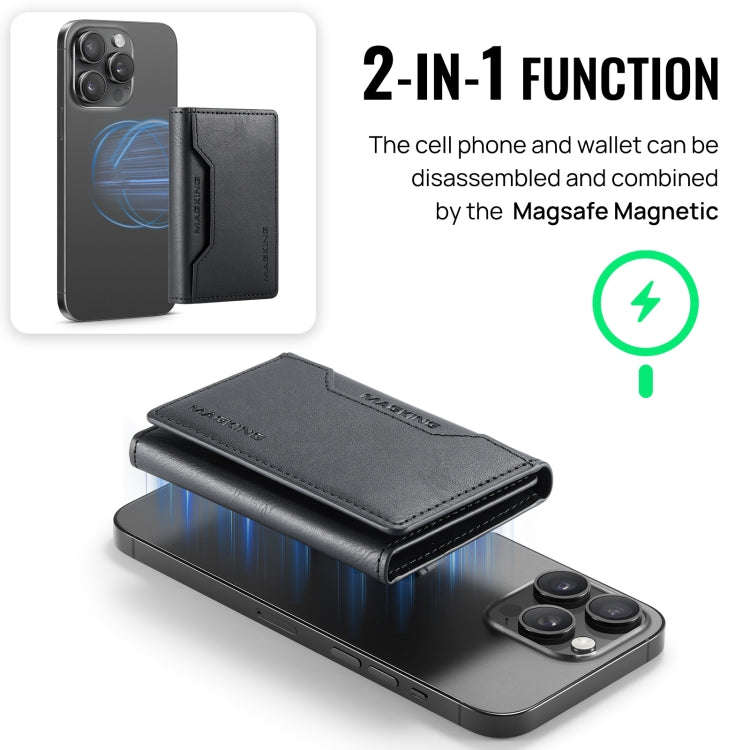 DG.MING MAGKING-K2 Series MagSafe RFID Card Bag(Black)
