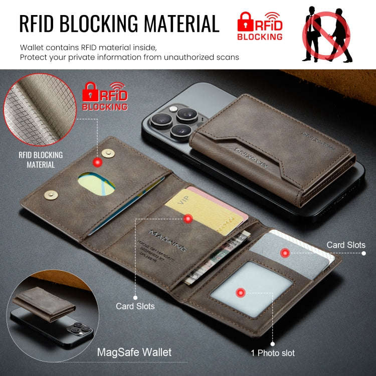 DG.MING MAGKING-K2 Series MagSafe RFID Card Bag(Coffee)