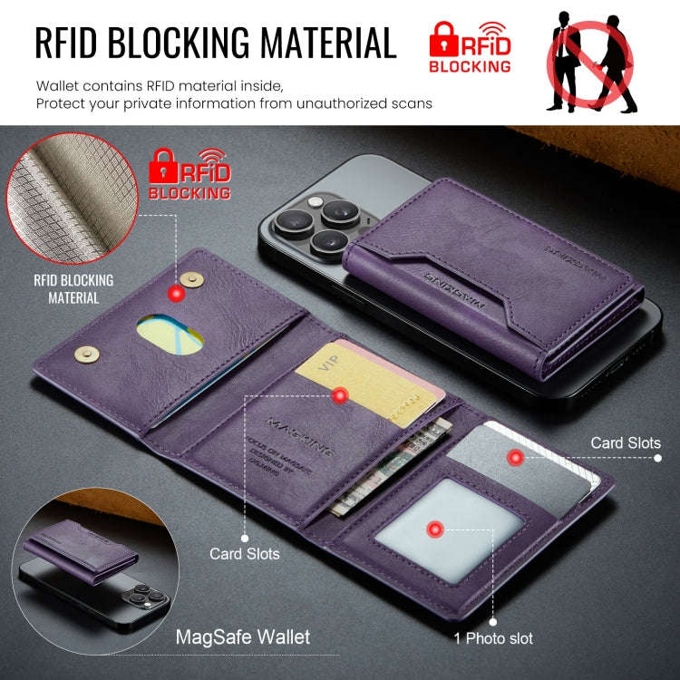 DG.MING MAGKING-K2 Series MagSafe RFID Card Bag(Purple)