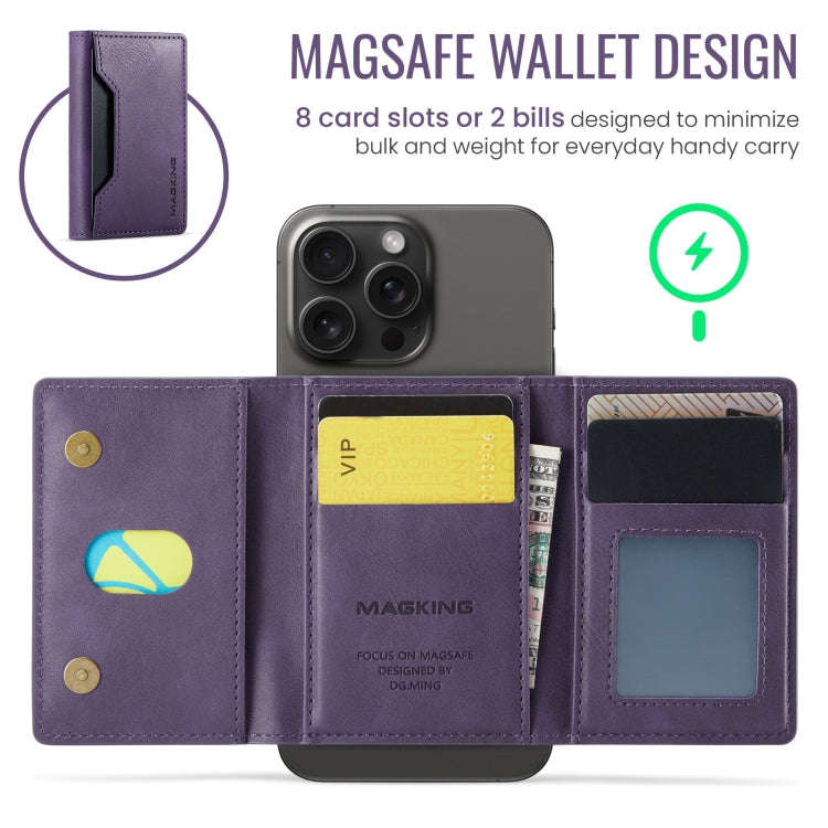DG.MING MAGKING-K2 Series MagSafe RFID Card Bag(Purple)