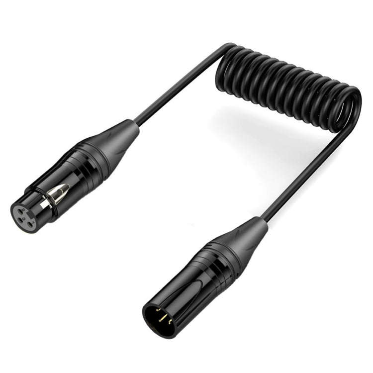 XLR 3 Pin Male to XLR 3 Pin Female Audio Microphone Balanced Shielded Coiled Pure Copper Cable, L...