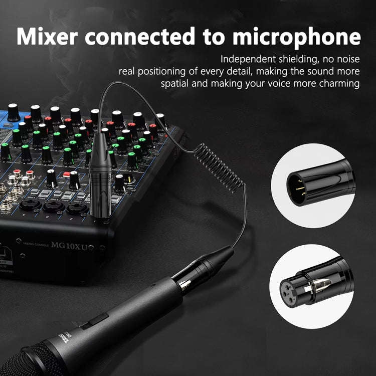 XLR 3 Pin Male to XLR 3 Pin Female Audio Microphone Balanced Shielded Coiled Pure Copper Cable, L...