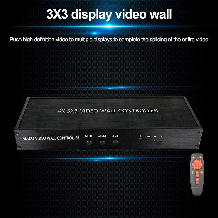NK-BT88 4K 3x3 HDMI Video Wall Controller Multi-screen Splicing Processor with Remote Controller,...