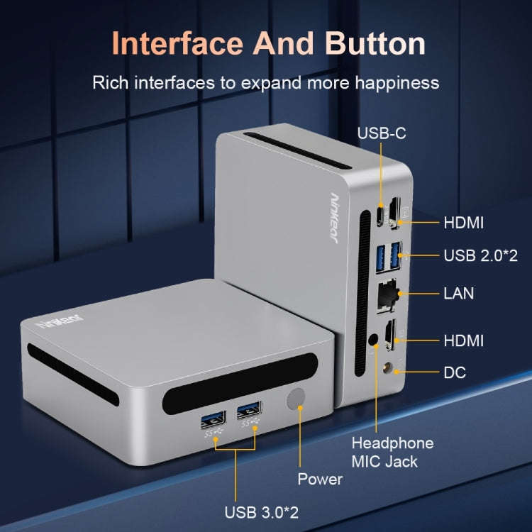 Ninkear N4 Windows 11 WiFi 6 Bluetooth 5.2 Mini PC, 16GB+512GB, AMD Ryzen 5 4600H(EU Plug)