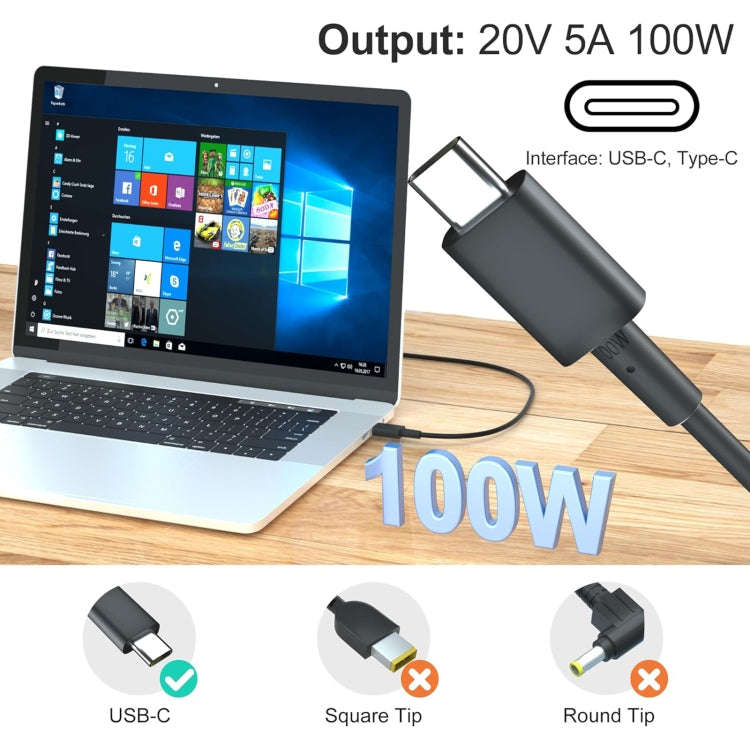 100W 20V 5A USB Type-C Plug Laptop Notebook Power Adapter For ASUS, Plug:US Plug