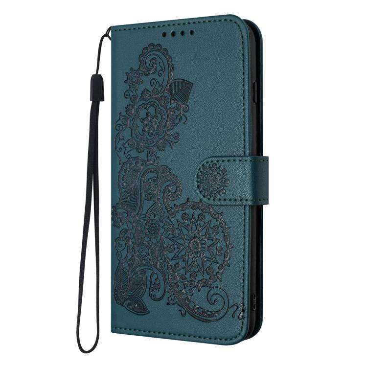 For Motorola Edge 60 Fusion / Edge 5G 2025 Datura Flower Embossed Flip Leather Phone Case(Dark Gr...