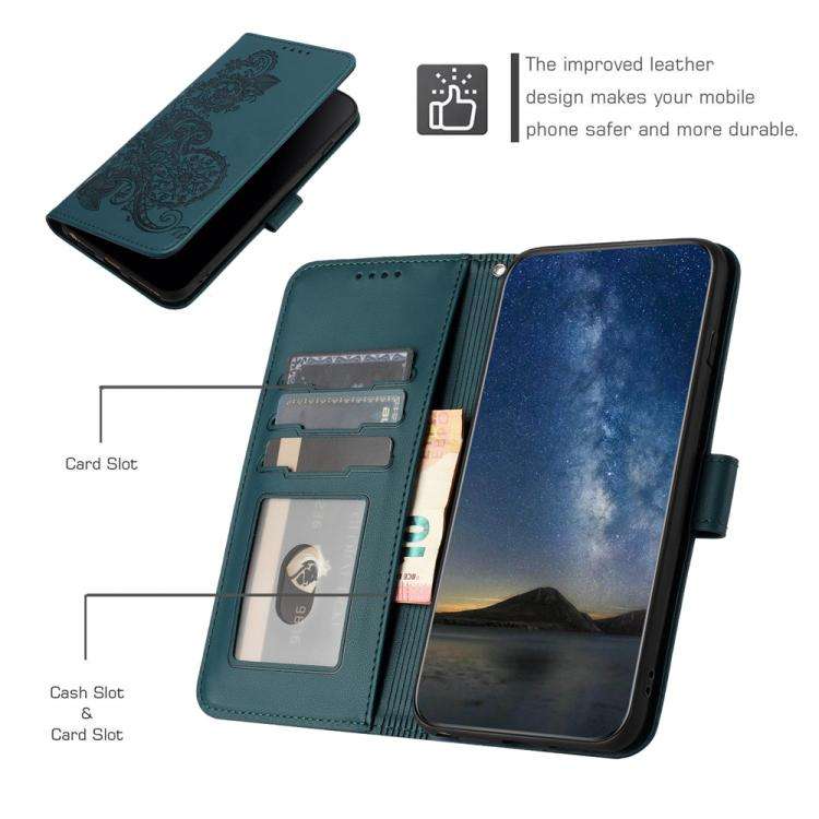 For Motorola Edge 60 Fusion / Edge 5G 2025 Datura Flower Embossed Flip Leather Phone Case(Dark Gr...