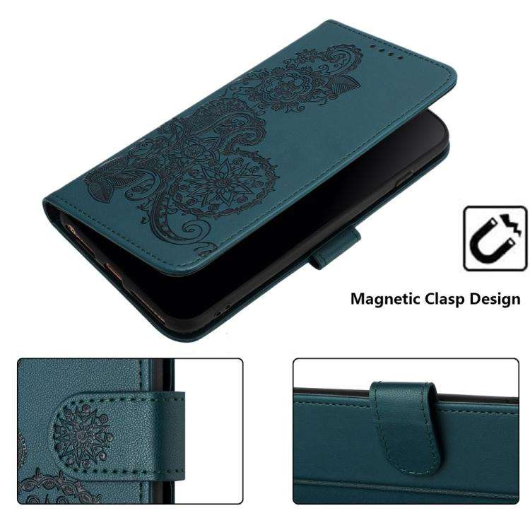 For Motorola Edge 60 Fusion / Edge 5G 2025 Datura Flower Embossed Flip Leather Phone Case(Dark Gr...