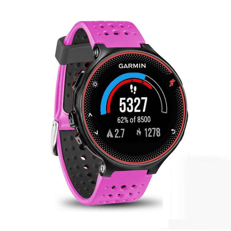For Garmin Forerunner 235 Two-color Watch Band(Rose Red Black)