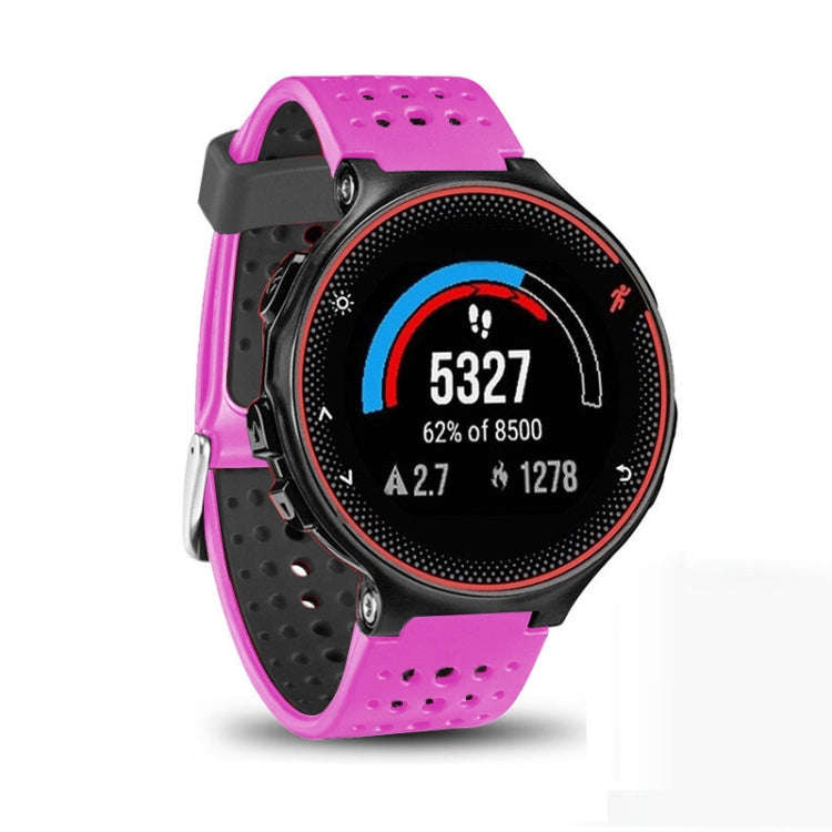 For Garmin Forerunner 235 Two-color Watch Band(Rose Red Black)