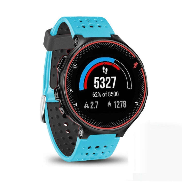 For Garmin Forerunner 235 Two-color Watch Band(Sky Blue Black)