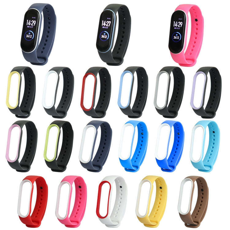 For Xiaomi Mi Band 5 Two-color TPE Watch Band(Dark Blue+White)