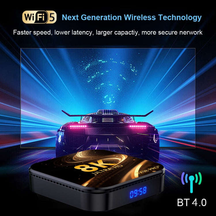 TX98 Pro+ 8K UHD Android 13 Smart TV Box with Remote Control, 4GB+64GB, RK3528 Quad-Core(US Plug)