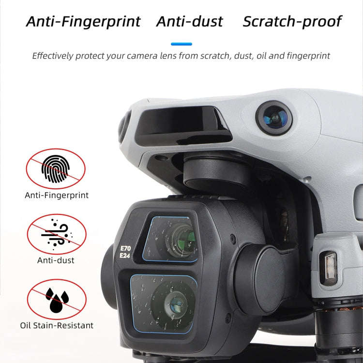 For DJI Air 3S Sunnylife Tempered Glass Film Lens Protector, Quantity:2 Sets(Transparent)