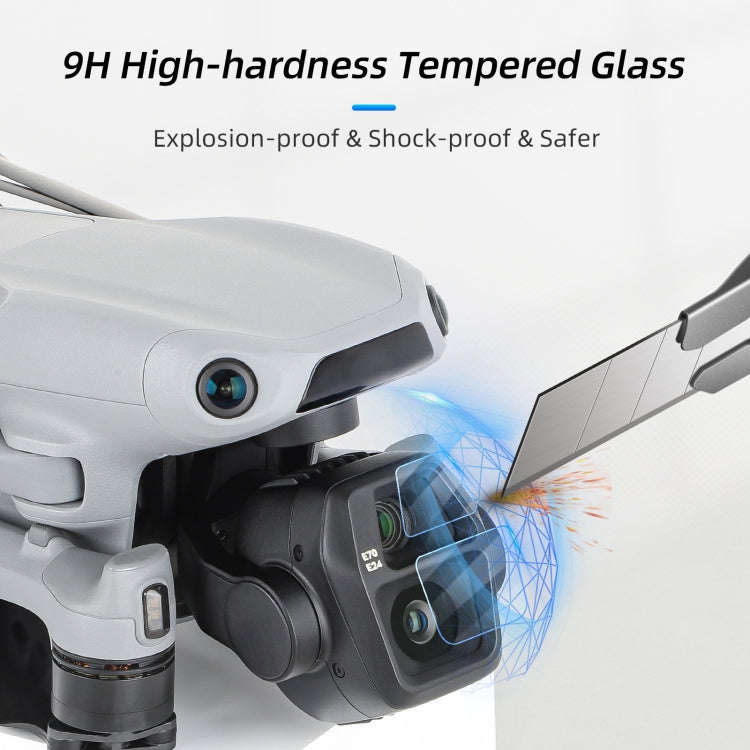 For DJI Air 3S Sunnylife Tempered Glass Film Lens Protector, Quantity:2 Sets(Transparent)