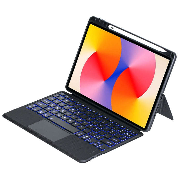 For Huawei MatePad SE 11 2024 Detachable Backlit Bluetooth Keyboard Leather Case with Touchpad(Bl...