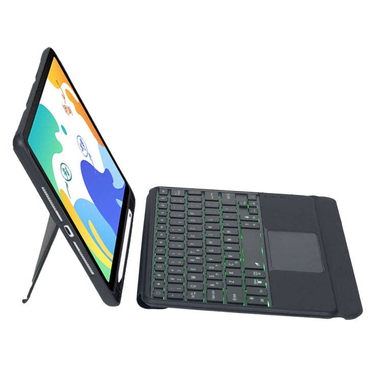 For Huawei MatePad 10.4 Detachable Backlit Bluetooth Keyboard Leather Case with Touchpad(Black)
