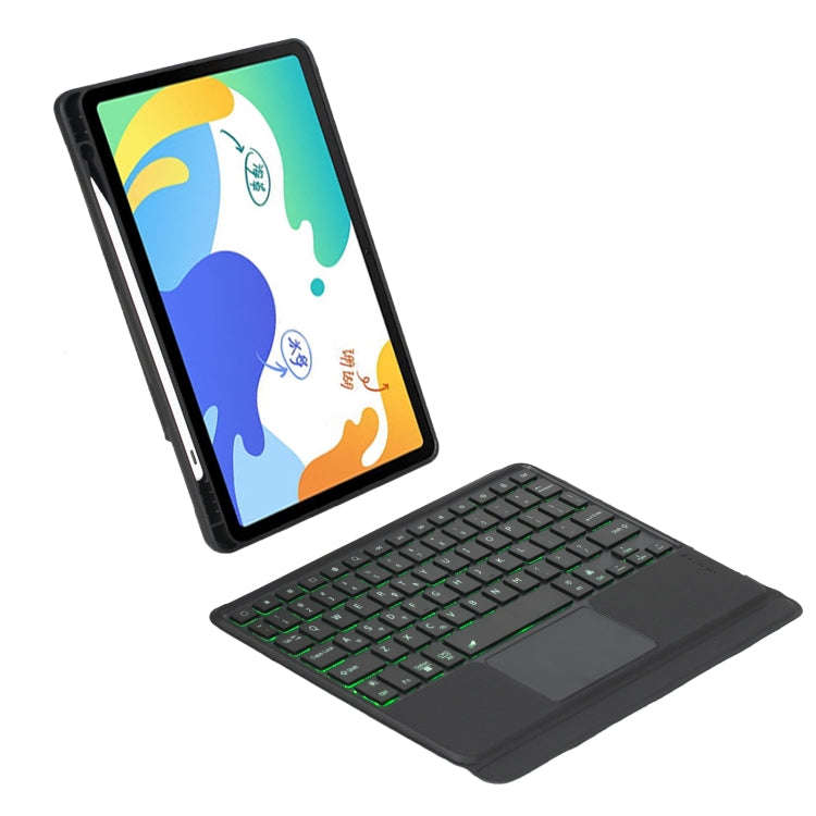 For Huawei MatePad 10.4 Detachable Backlit Bluetooth Keyboard Leather Case with Touchpad(Black)