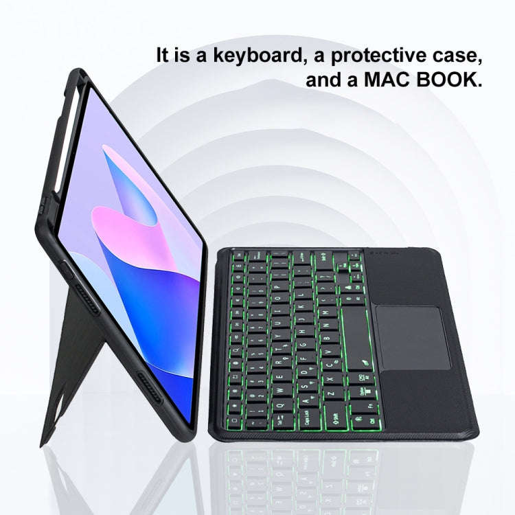 For Huawei MatePad 11 2023 Detachable Backlit Bluetooth Keyboard Leather Case with Touchpad(Black)