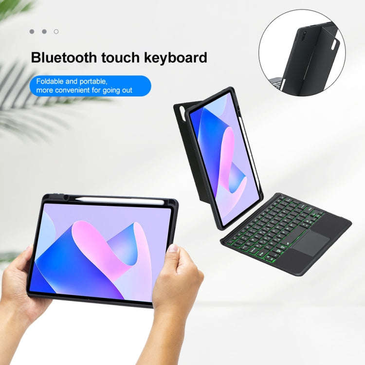 For Huawei MatePad 11 2023 Detachable Backlit Bluetooth Keyboard Leather Case with Touchpad(Black)