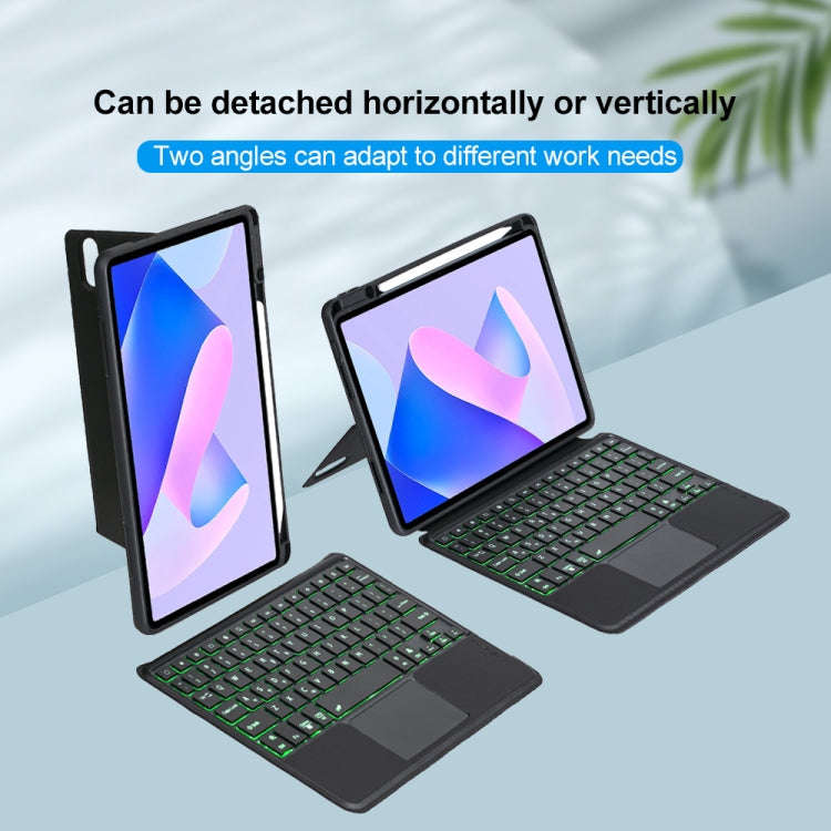 For Huawei MatePad 11 2023 Detachable Backlit Bluetooth Keyboard Leather Case with Touchpad(Black)